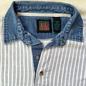 Y2K VINTAGE DENIM DETAILED POLO